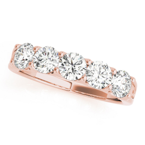 Simone Lab-Created Rose Gold Bar set  5 Stone Ring Diamond Rings