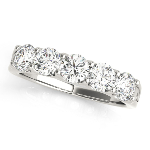 Simone Lab-Created White Gold Bar set  5 Stone Ring Diamond Rings