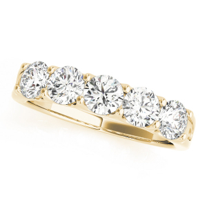 Simone Lab-Created Yellow Gold Bar set  5 Stone Ring Diamond Rings