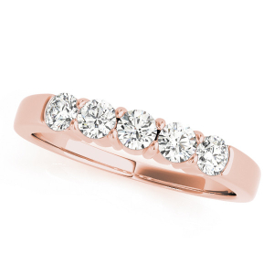 Raquel Lab-Created Rose Gold 4 Prong 5 Stone Ring Diamond Rings