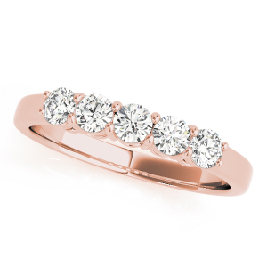 Dalia Lab-Created Rose Gold 4 Prong 5 Stone Ring Diamond Rings