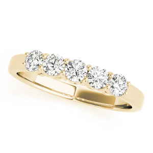 Dalia Lab-Created Yellow Gold 4 Prong 5 Stone Ring Diamond Rings