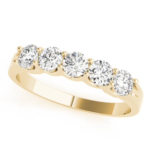 Salma Lab-Created Yellow Gold 4 Prong 5 Stone Ring Diamond Rings