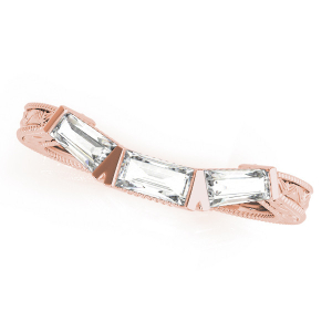 lesley Lab-Created Rose Gold Bar-Set Trilogy Diamond Ring