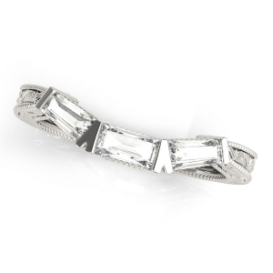 lesley Lab-Created White Gold Bar-Set Trilogy Diamond Ring