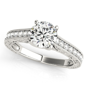 Natural Silver Halo Diamond Engagement Rings