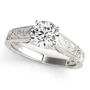 Natural Diamond Silver Engagement Rings