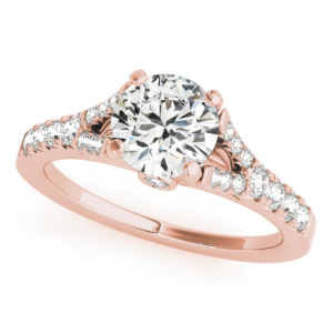 Kashvi Lab-Created Rose Gold 4 Prong Side Stone Diamond Rings