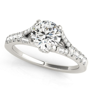 Kashvi Lab-Created Round cut 4 Prong Side Stone Diamond Rings