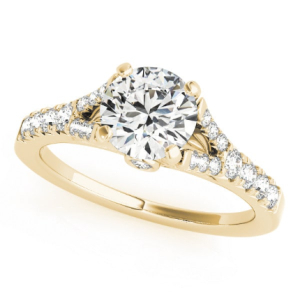 Kashvi Lab-Created Yellow Gold 4 Prong Side Stone Diamond Rings