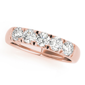 Giovanna Lab-Created Rose Gold 4 Prong 5 Stone Ring Diamond Rings