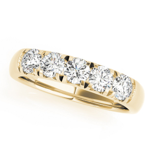 Giovanna Lab-Created Yellow Gold 4 Prong 5 Stone Ring Diamond Rings