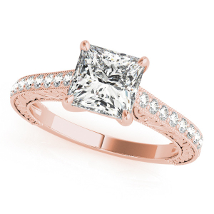 Landrie Natural Diamond Rose Gold  Engagement Rings