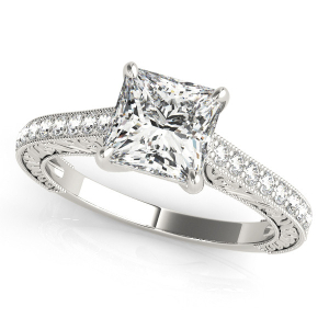 Natural Diamond Silver Engagement Rings