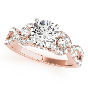 Joanie Lab-Created Rose Gold 4 Prong Side Stone Diamond Rings