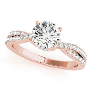 Kameron Lab-Created Rose Gold 4 Prong Side Stone Diamond Rings