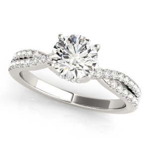 Kameron Lab-Created Round cut 4 Prong  Side Stone Diamond Rings