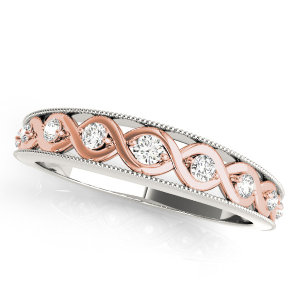  Cik Natural Rose Gold Diamond for Women Wedding Ring