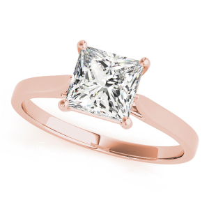 Nud Natural Rose Gold 4 Prong Solitaire Diamond Ring