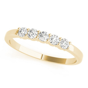 Yamileth Lab-Created Yellow Gold 4 Prong 5 Stone Ring Diamond Rings