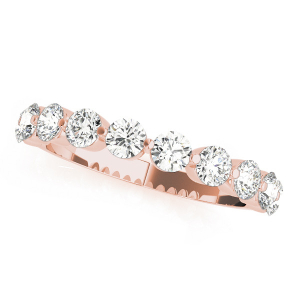 Agnes Lab-Created Rose Gold Prong Half Eternity Diamond Rings