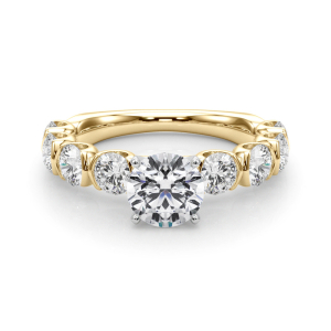 Ronitta Lab-Created Yellow Gold Side Stone Diamond Rings