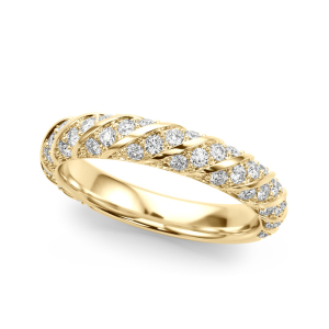  Custans Natural Yellow Gold Diamond for Women Wedding Rings