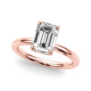 Odierne Natural Rose Gold 4 Prong Classic Solitaire Diamond Rings