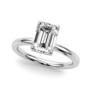 Odierne Natural Silver 4 Prong Classic Solitaire Diamond Rings