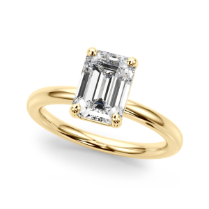 Odierne Natural Yellow Gold 4 Prong Classic Solitaire Diamond Rings