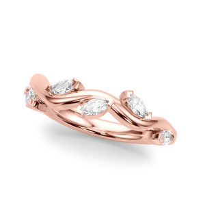 Lab-Created Rose Gold Prong-Set 5 Stone Diamond Ring