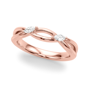 Lab-Created Diamond Rose Gold Prong-Set Two Stone