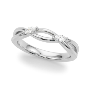 Lab-Created Diamond White Gold Prong-Set Two Stone