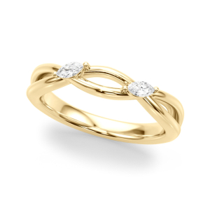 Lab-Created Diamond Yellow Gold Prong-Set Two Stone