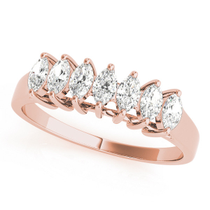 Lab-Created Diamond Rose Gold Prong-Set 7 Stone