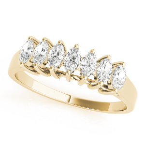 Lab-Created Diamond Yellow Gold Prong-Set 7 Stone