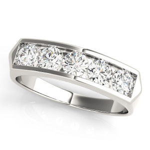 Summit Lab-Created Silver Channel-Set Eternity Diamond Rings