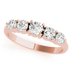 Tinsley Lab-Created Rose Gold Prong 5 Stone Ring Diamond Rings