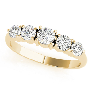 Tinsley Lab-Created Yellow Gold Prong 5 Stone Ring Diamond Rings