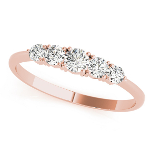 Charlene Lab-Created Rose Gold Prong 5 Stone Ring Diamond Rings