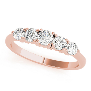 Sinai Lab-Created Rose Gold Prong 5 Stone Ring Diamond Rings