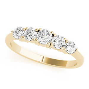 Sinai Lab-Created Yellow Gold Prong 5 Stone Ring Diamond Rings