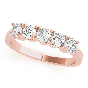 Giovanna Lab-Created Rose Gold 4 Prong 5 Stone Ring Diamond Rings