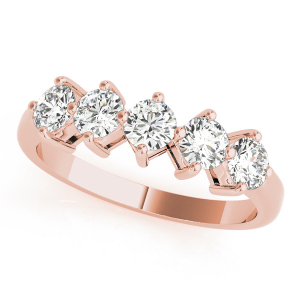 Shea Lab-Created Rose Gold Prong 5 Stone Ring Diamond Rings