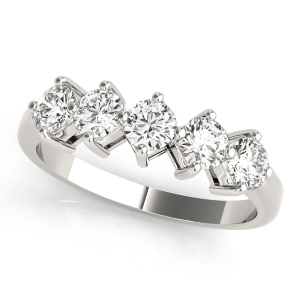 Shea 0.75 Carat Lab-Created Round cut Prong 5 Stone Ring Diamond Rings