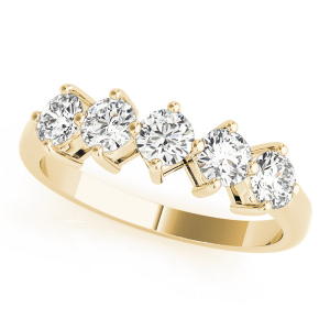 Shea Lab-Created Yellow Gold Prong 5 Stone Ring Diamond Rings