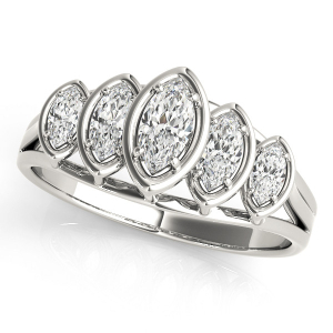 Lab-Created Prong-Set 5 Stone Diamond Ring