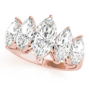 Paislynn Lab-Created Rose Gold Prong-Set 5 Stone Diamond Ring