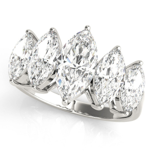 Paislynn Lab-Created Prong-Set 5 Stone Ring Diamond Rings