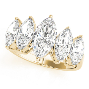 Paislynn Lab-Created Yellow Gold Prong-Set 5 Stone Diamond Ring